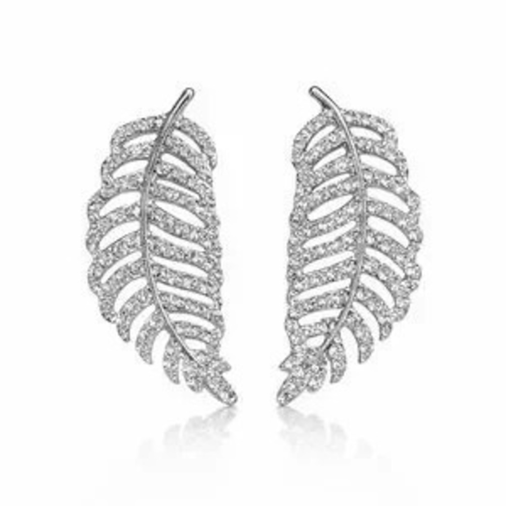 ?? Elegant Silver Leaf Earrings